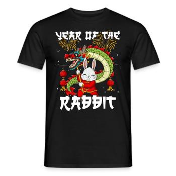 Année du Lapin Nouvel An lunaire chinois - T-shirt homme - noir - Devant - AI Model Male 178 light (178cm)