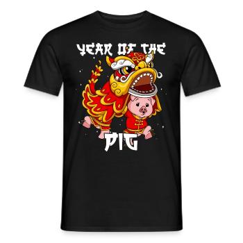 Year of the Pig Lunar New Year Chinese - Men's T-Shirt - black - Front - AI Model Male 178 light (178cm)