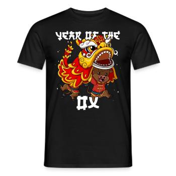 Year of the Ox Lunar New Year Chinese - Men's T-Shirt - black - Front - AI Model Male 178 light (178cm)