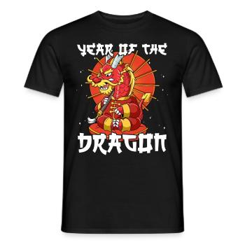 Année du Dragon Nouvel An lunaire chinois - T-shirt homme - noir - Devant - AI Model Male 178 light (178cm)