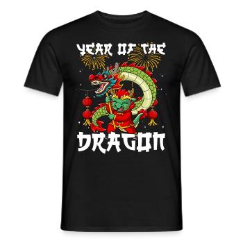 Année du Dragon Nouvel An lunaire chinois - T-shirt homme - noir - Devant - AI Model Male 178 light (178cm)