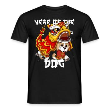 Year of the Dog Lunar New Year Chinese - Men's T-Shirt - black - Front - AI Model Male 178 light (178cm)