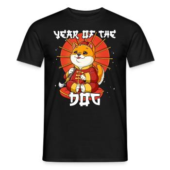 Year of the Dog Lunar New Year Chinese - Men's T-Shirt - black - Front - AI Model Male 178 light (178cm)