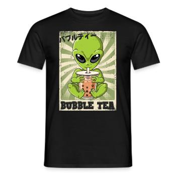 Boba Tea Alien Bubble Tea - Männer T-Shirt - Schwarz - Vorne - AI Model Male 178 light (178cm)