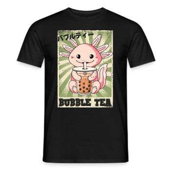 Boba Tea Axolotl Bubble Tea - Männer T-Shirt - Schwarz - Vorne - AI Model Male 178 light (178cm)