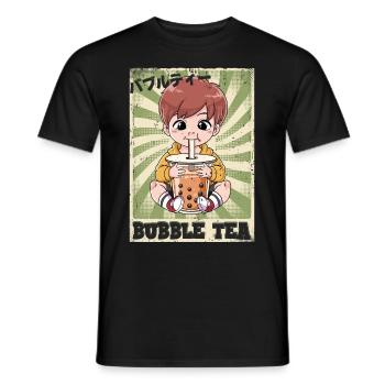Boba Tea Junge Bubble Tea - Männer T-Shirt - Schwarz - Vorne - AI Model Male 178 light (178cm)