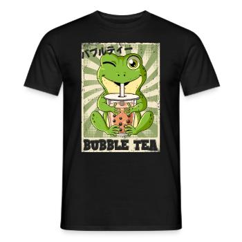 Boba Tea Frosch Bubble Tea - Männer T-Shirt - Schwarz - Vorne - AI Model Male 178 light (178cm)