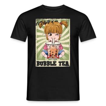 Boba Tea Mädchen Bubble Tea - Männer T-Shirt - Schwarz - Vorne - AI Model Male 178 light (178cm)