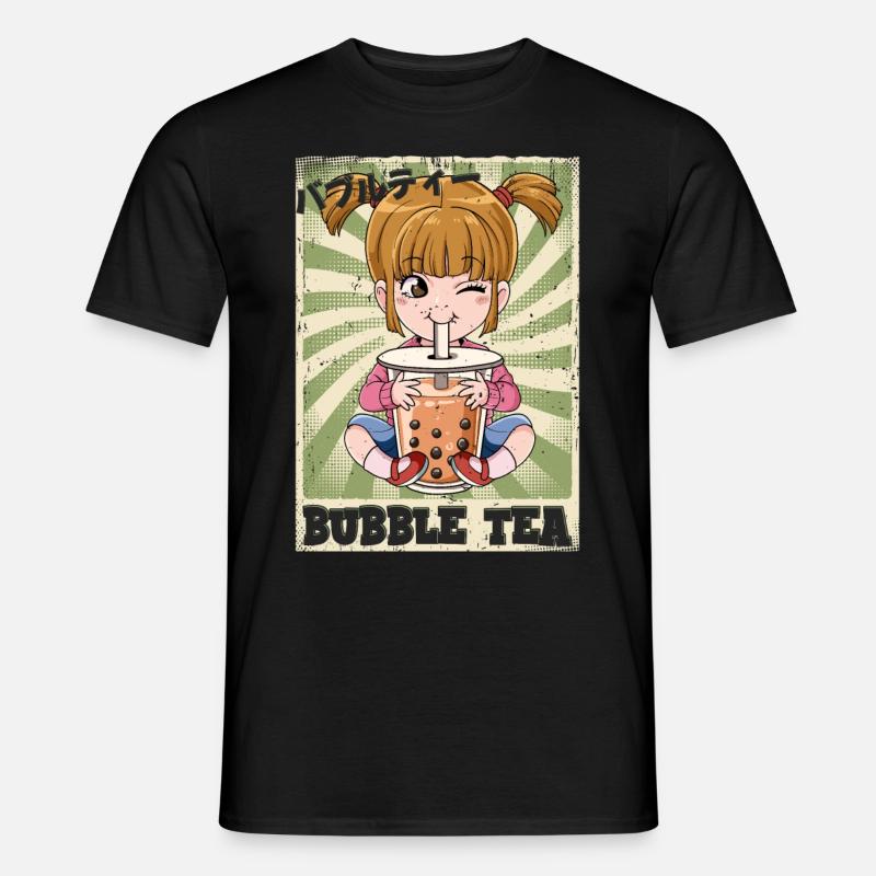 Boba Tea Mädchen Bubble Tea - Männer T-Shirt - Schwarz