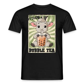 Boba Tea Ziege Bubble Tea - Männer T-Shirt - Schwarz - Vorne - AI Model Male 178 light (178cm)