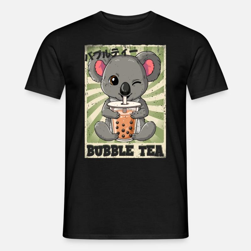 Boba Tea Koala Bubble Tea - Männer T-Shirt - Schwarz