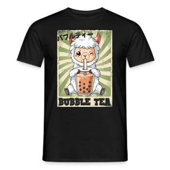 Boba Tea Lama Bubble Tea - Männer T-Shirt - Schwarz - Vorne - AI Model Male 178 light (178cm)