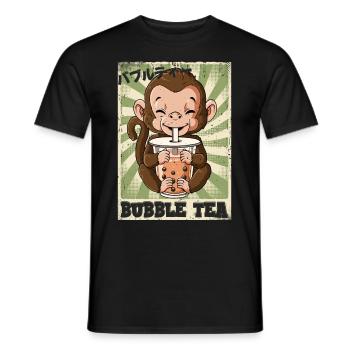 Boba Tea Affe Bubble Tea - Männer T-Shirt - Schwarz - Vorne - AI Model Male 178 light (178cm)
