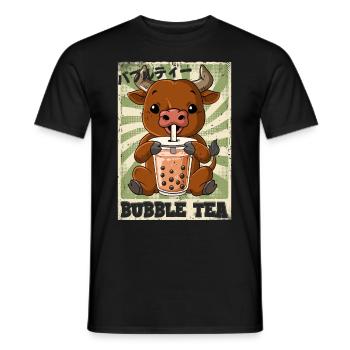 Boba Tea Ochse Bubble Tea - Männer T-Shirt - Schwarz - Vorne - AI Model Male 178 light (178cm)