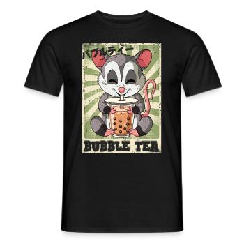 Boba Tea Opossum Bubble Tea - Männer T-Shirt - Schwarz - Vorne - AI Model Male 178 light (178cm)