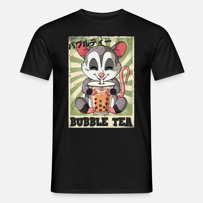 Boba Tea Opossum Bubble Tea - Männer T-Shirt - Schwarz