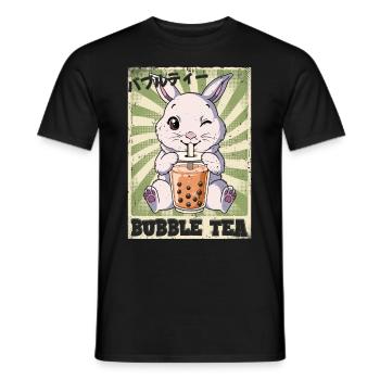 Boba Tea Hase Bubble Tea - Männer T-Shirt - Schwarz - Vorne - AI Model Male 178 light (178cm)