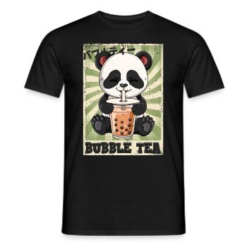 Boba Tea Panda Bubble Tea - Männer T-Shirt - Schwarz - Vorne - AI Model Male 178 light (178cm)