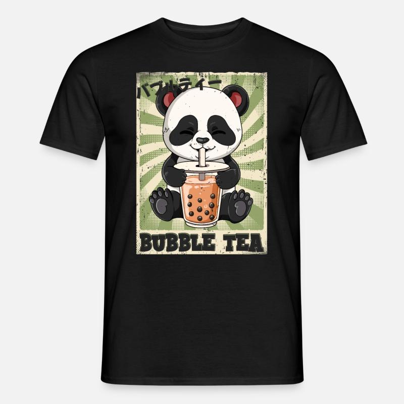 Boba Tea Panda Bubble Tea - Männer T-Shirt - Schwarz