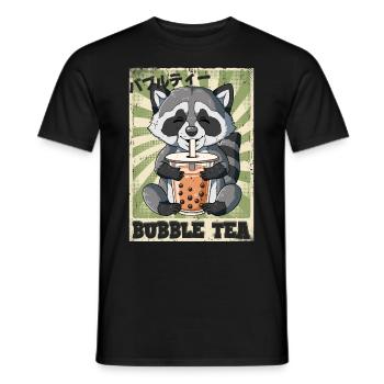 Boba Tea Waschbär Bubble Tea - Männer T-Shirt - Schwarz - Vorne - AI Model Male 178 light (178cm)