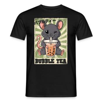 Boba Tea Ratte Bubble Tea - Männer T-Shirt - Schwarz - Vorne - AI Model Male 178 light (178cm)