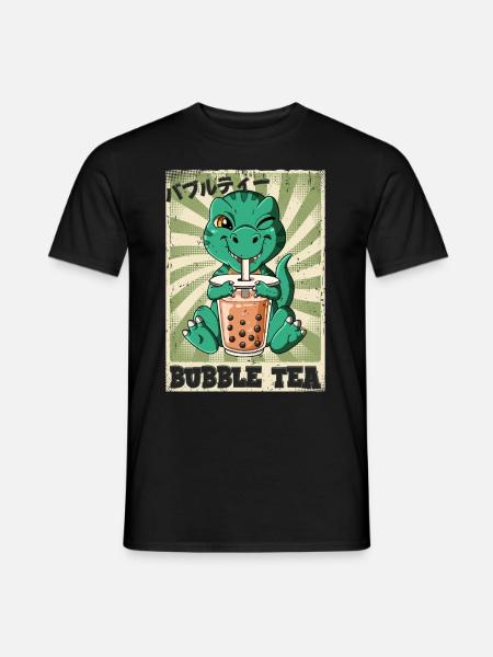 Boba Tea T-rex Bubble Tea - Männer T-Shirt - Schwarz
