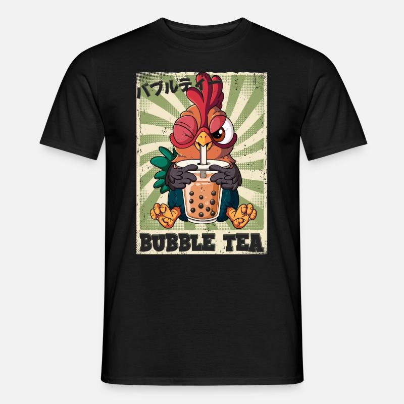 Boba Tea Rooster Bubble Tea - Men's T-shirt - black