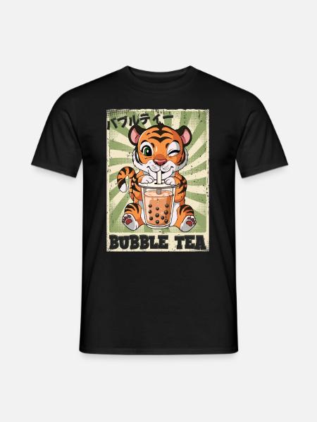 Boba Tea Tiger Bubble Tea - Men's T-Shirt - black