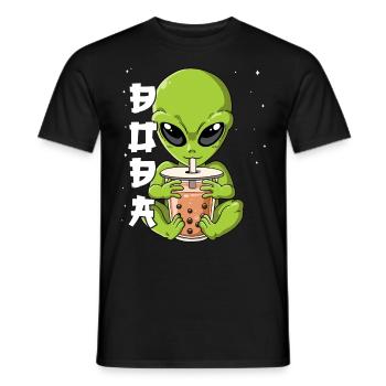 Boba Tea Alien Bubble Tea - Männer T-Shirt - Schwarz - Vorne - AI Model Male 178 light (178cm)