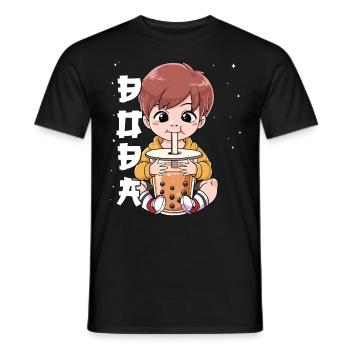 Boba Tea Junge Bubble Tea - Männer T-Shirt - Schwarz - Vorne - AI Model Male 178 light (178cm)
