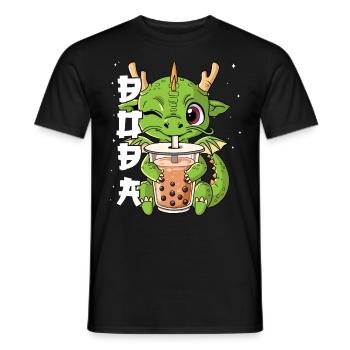 Boba Tea Drache Bubble Tea - Männer T-Shirt - Schwarz - Vorne - AI Model Male 178 light (178cm)