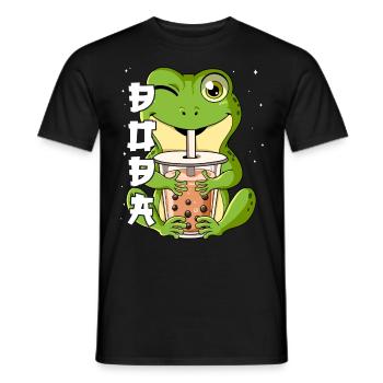 Boba Tea Frosch Bubble Tea - Männer T-Shirt - Schwarz - Vorne - AI Model Male 178 light (178cm)