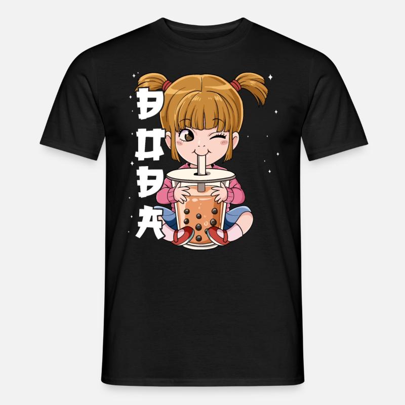 Boba Tea Mädchen Bubble Tea - Männer T-Shirt - Schwarz