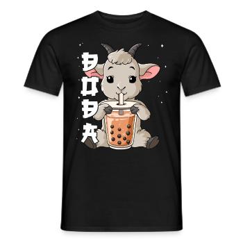 Boba Tea Ziege Bubble Tea - Männer T-Shirt - Schwarz - Vorne - AI Model Male 178 light (178cm)