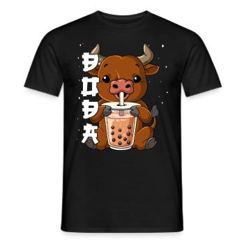 Boba Tea Ochse Bubble Tea - Männer T-Shirt - Schwarz - Vorne - AI Model Male 178 light (178cm)
