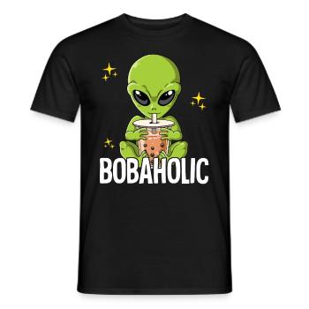 Bubble Tea Alien Boba Tea Bobaholic - T-shirt homme - noir - Devant - AI Model Male 178 light (178cm)