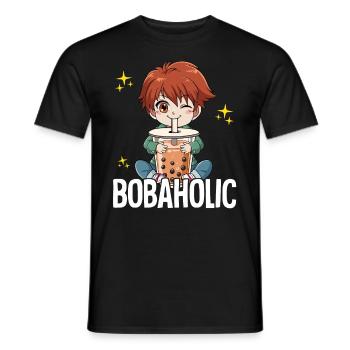 Bubble Tea Anime Boy Boba Tea Bobaholic - T-shirt homme - noir - Devant - AI Model Male 178 light (178cm)