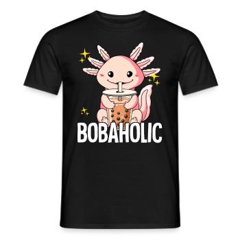 Bubble Tea Axolotl Boba Tea Bobaholic - T-shirt homme - noir - Devant - AI Model Male 178 light (178cm)