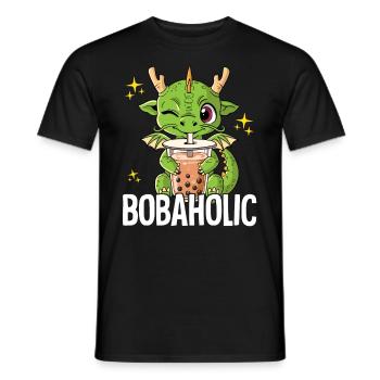 Bubble Tea Dragon Boba Tea Bobaholic - T-shirt homme - noir - Devant - AI Model Male 178 light (178cm)