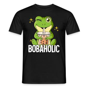 Bubble Tea Frog Boba Tea Bobaholic - T-shirt homme - noir - Devant - AI Model Male 178 light (178cm)