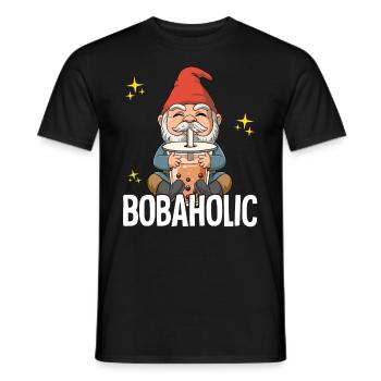Bubble Tea Gnome Boba Tea Bobaholic - Men's T-Shirt - black - Front - AI Model Male 178 light (178cm)
