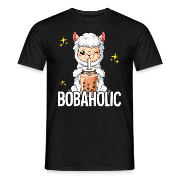 Bubble Tea Lama Boba Tea Bobaholic - Männer T-Shirt - Schwarz - Vorne - AI Model Male 178 light (178cm)