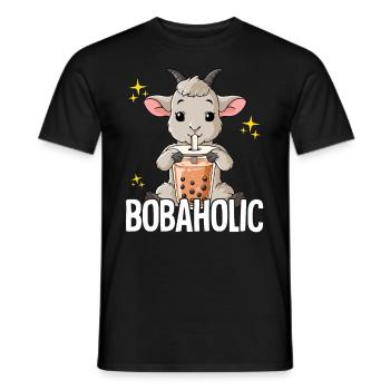 Bubble Tea Chèvre Boba Tea Bobaholic - T-shirt homme - noir - Devant - AI Model Male 178 light (178cm)