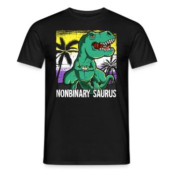 Pride LGBTQ Nonbinary Saurus Costume Pride Month - Men's T-Shirt - black - Front - AI Model Male 178 light (178cm)