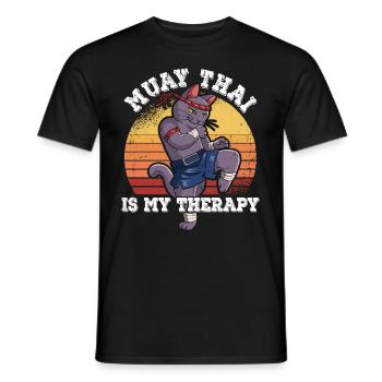 Muay Thai Is My Therapy - Men's T-Shirt - black - Front - AI Model Male 178 light (178cm)
