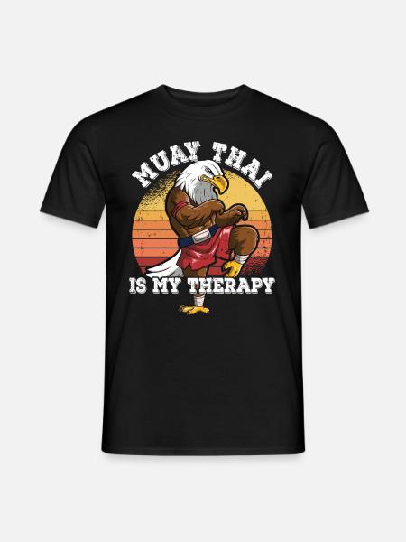 Muay Thai Is My Therapy - Männer T-Shirt - Schwarz
