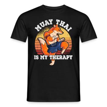 Muay Thai Is My Therapy - Männer T-Shirt - Schwarz - Vorne - AI Model Male 178 light (178cm)