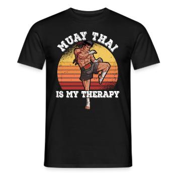 Le Muay Thai est ma thérapie - T-shirt homme - noir - Devant - AI Model Male 178 light (178cm)