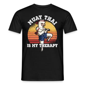 Le Muay Thai est ma thérapie - T-shirt homme - noir - Devant - AI Model Male 178 light (178cm)