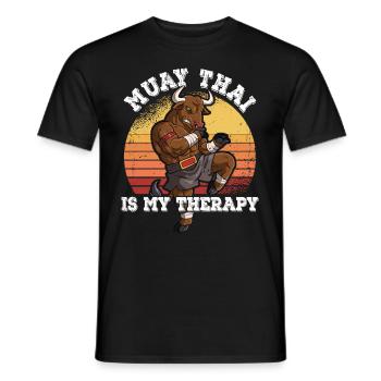 Le Muay Thai est ma thérapie - T-shirt homme - noir - Devant - AI Model Male 178 light (178cm)